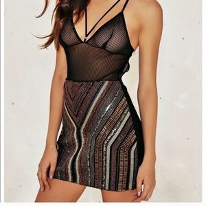 Nasty Gal Skirts - Nasty Gal Beaded Stripe Mini Skirt Nasty Gal Skirts - Nasty Gal Beaded Stripe Mini Skirt
